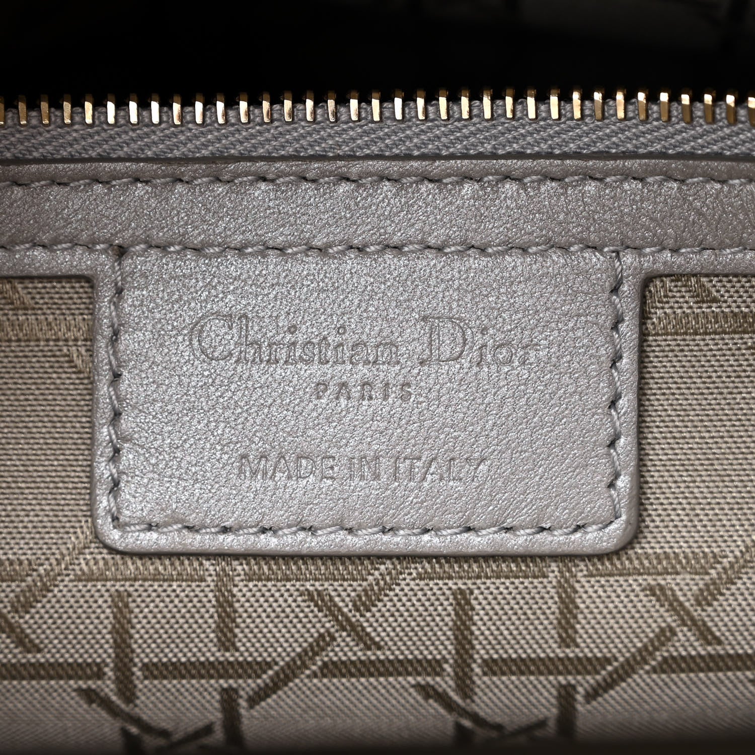 Christian Dior Metallic Lambskin Cannage Large Lady Dior Light Grey 6 of 14