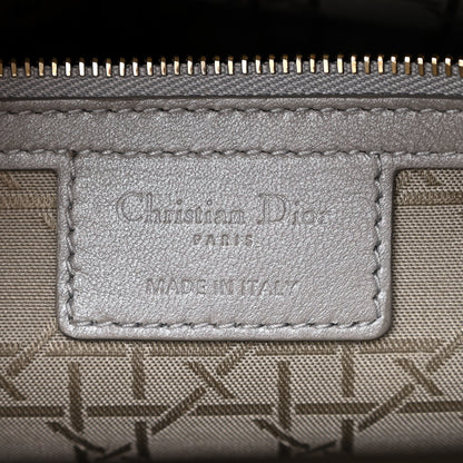Christian Dior Metallic Lambskin Cannage Large Lady Dior Light Grey 6 of 14