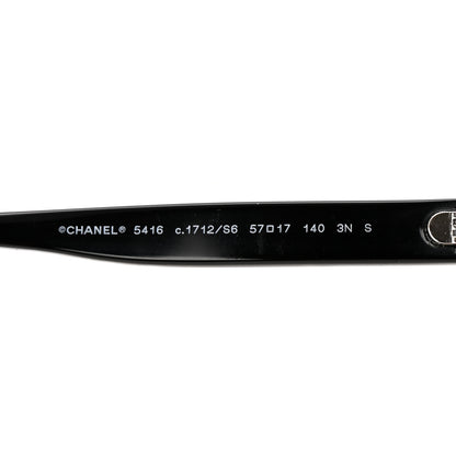Chanel Acetate Oval Sunglasses 5416 Black Yellow 5 of 8