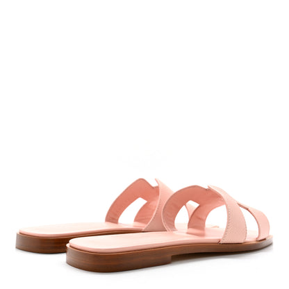 Hermes Epsom Oran Sandals 37 Rose Aube 4 of 9