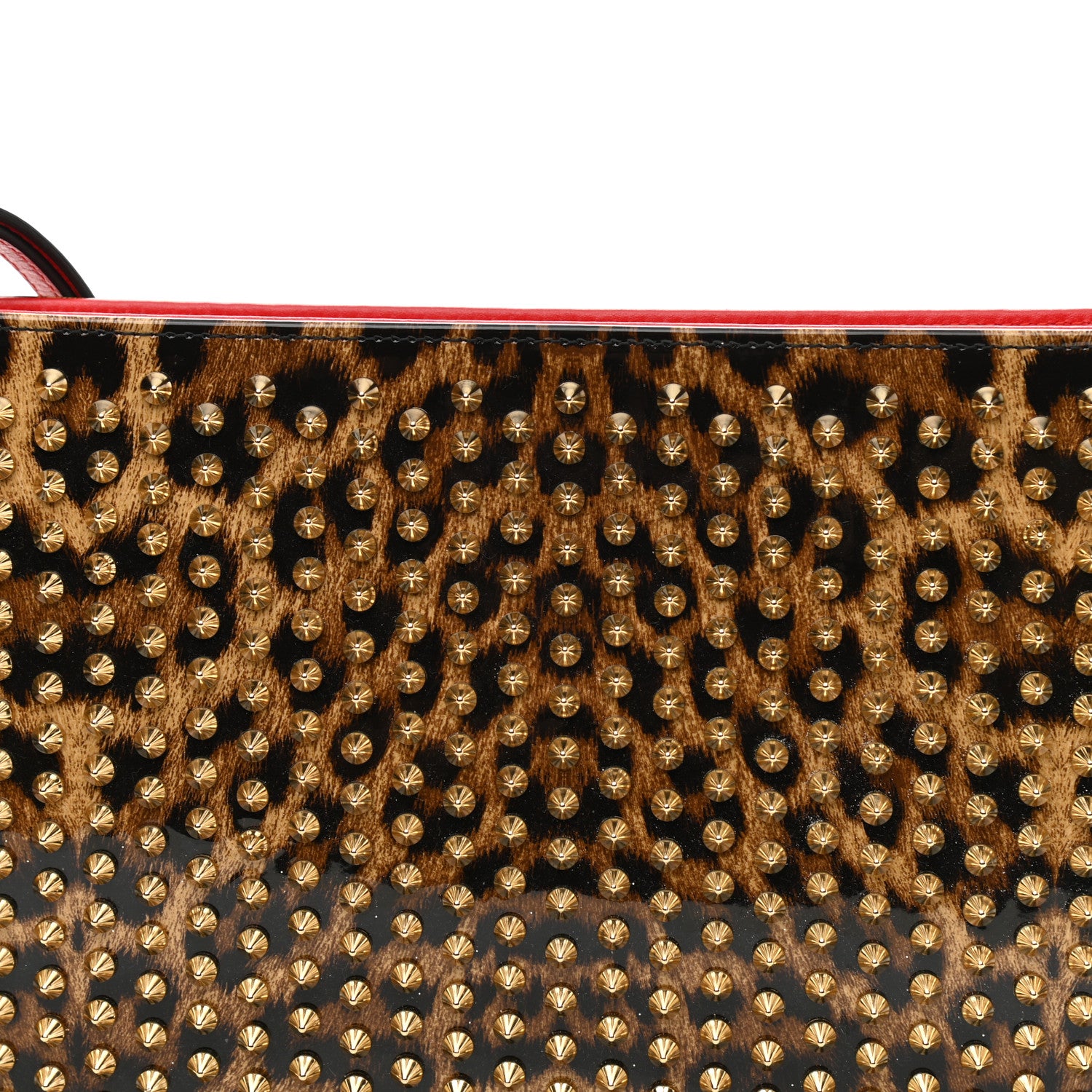 Christian Louboutin Patent Leopard Print Loubiposh Spiked Crossbody Clutch 7 of 7