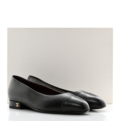 Chanel Lambskin Cap Toe Ballerina Flats 36 Black 9 of 9