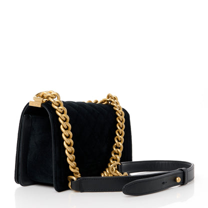 Chanel Velvet Strass Quilted Small Boy Flap Black 3 of 11