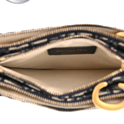 Christian Dior Oblique Saddle Pouch With Strap Navy Blue 6 of 16