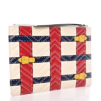 Gucci Calfskin Matelasse Trompe L'Oeil Print GG Marmont Zip Pouch White 3 of 8