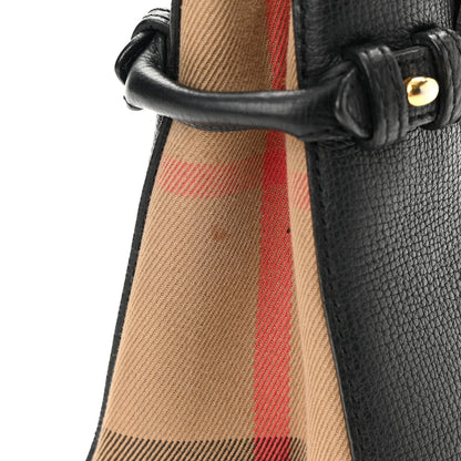 Burberry Derby Calfskin House Check Baby Banner Tote Black 13 of 19
