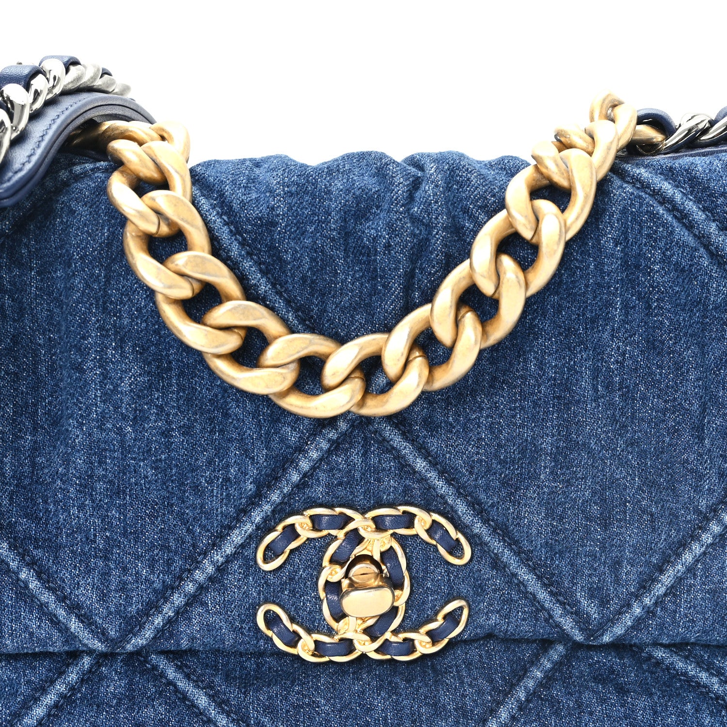 Chanel Denim Quilted Medium Chanel 19 Flap Blue 8 of 11