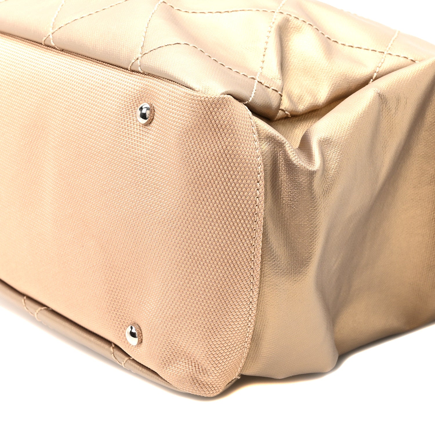 Chanel Metallic Coated Canvas Large Paris Biarritz Tote Gold 10 of 10