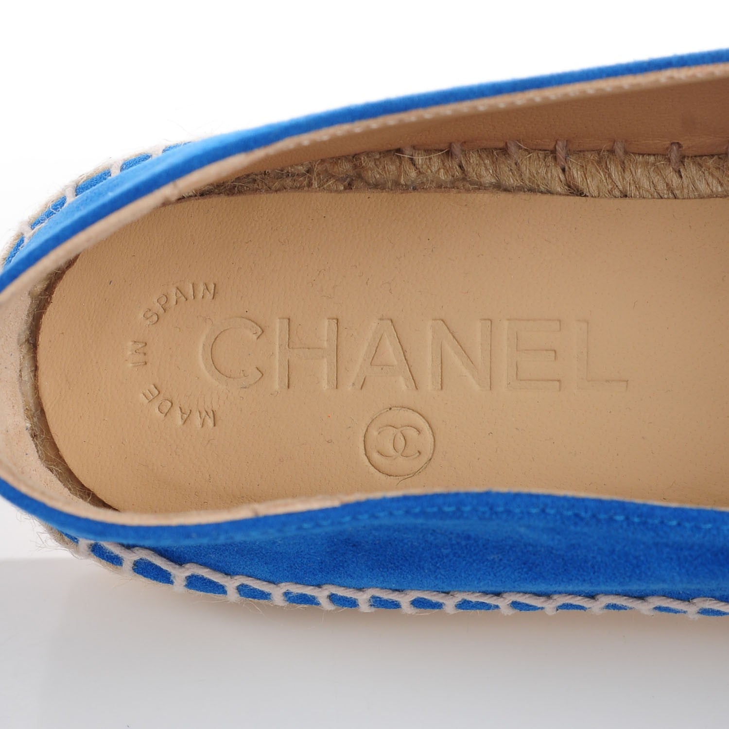 Chanel Suede Lambskin CC Espadrilles 38 Blue 18 of 18
