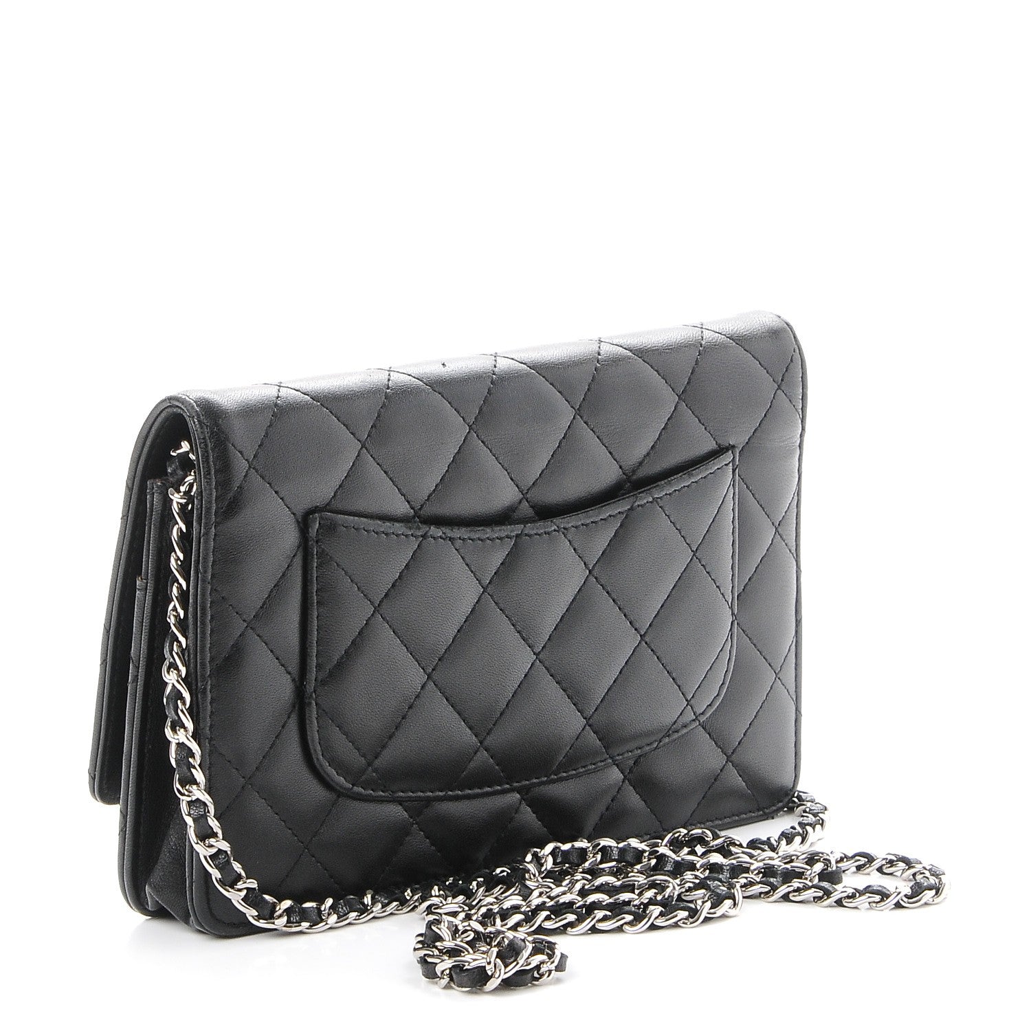 Chanel Lambskin Quilted Wallet On Chain WOC Black 3 of 10