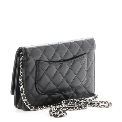 Chanel Lambskin Quilted Wallet On Chain WOC Black 3 of 10