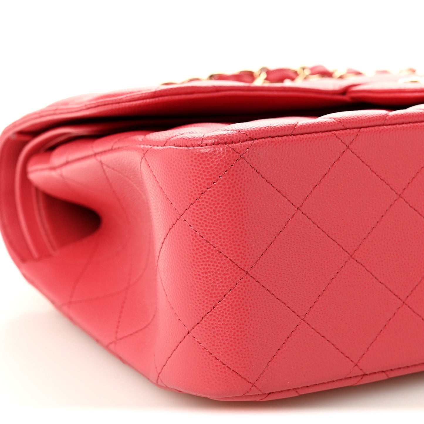 Caviar Quilted Jumbo Double Flap Dark Pink