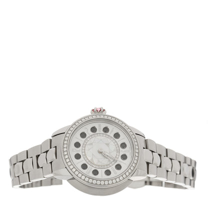 Fendi Stainless Steel Diamond Bezel Mother of Pearl Topaz 34mm Crazy Carats Quartz Watch 2 of 5