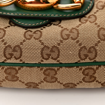 Gucci Monogram Horsebit Chain Flap Shoulder Bag Green 10 of 10