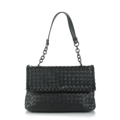Bottega Veneta Nappa Intrecciato Olimpia Shoulder Bag Nero Black 1 of 9
