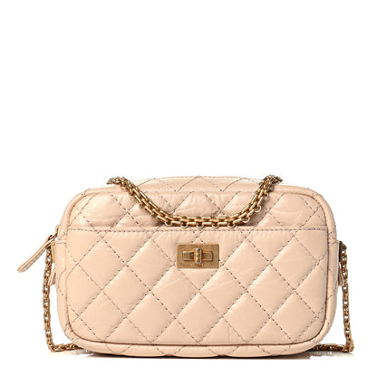 Chanel Aged Calfskin Quilted Mini Reissue Camera Case Beige Clair 1 of 5