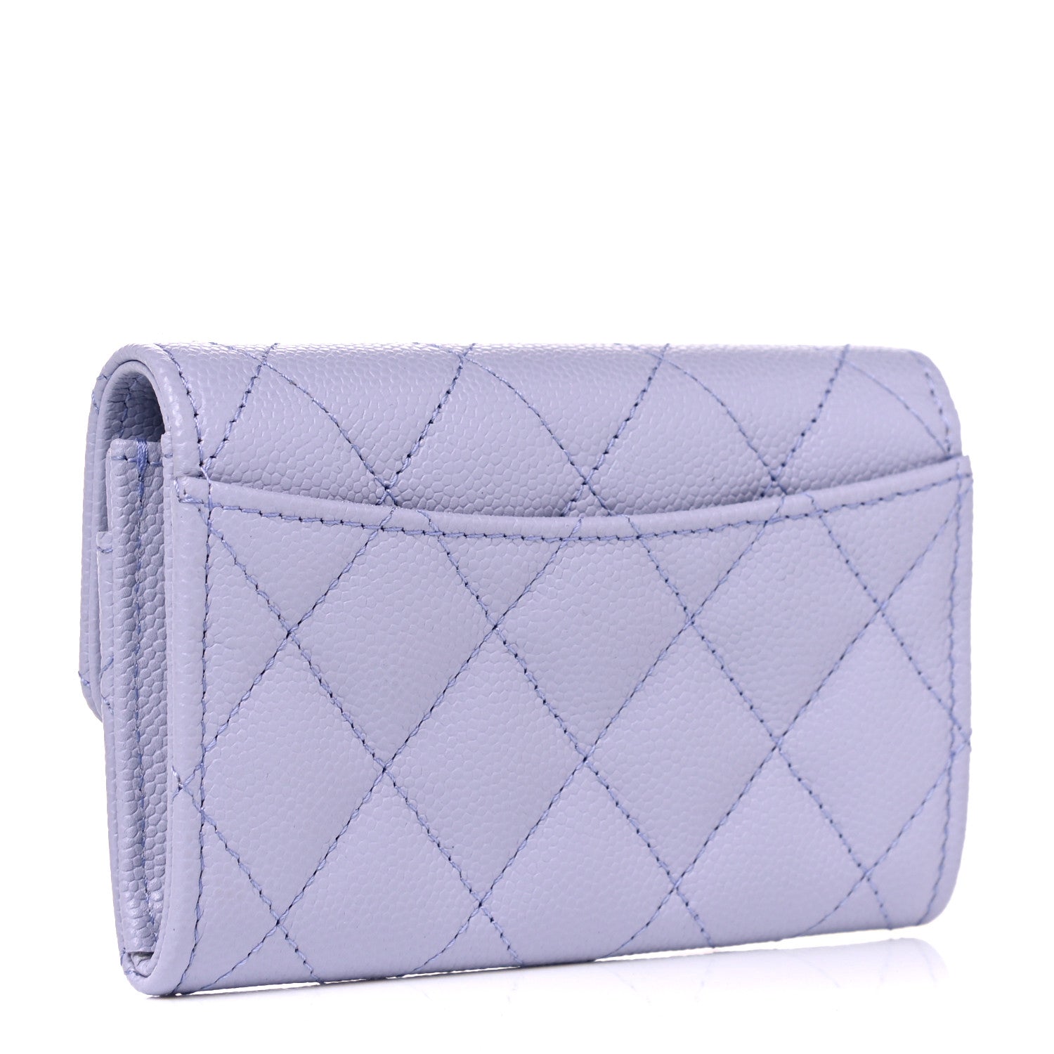 Chanel Caviar Quilted Flap Card Holder Wallet Light Purple 3 of 9
