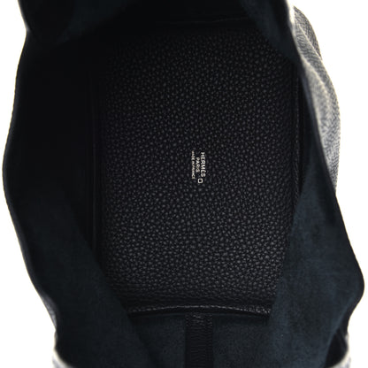 Hermes Taurillon Clemence Matte Alligator Picotin Lock Touch 18 PM Black 4 of 6