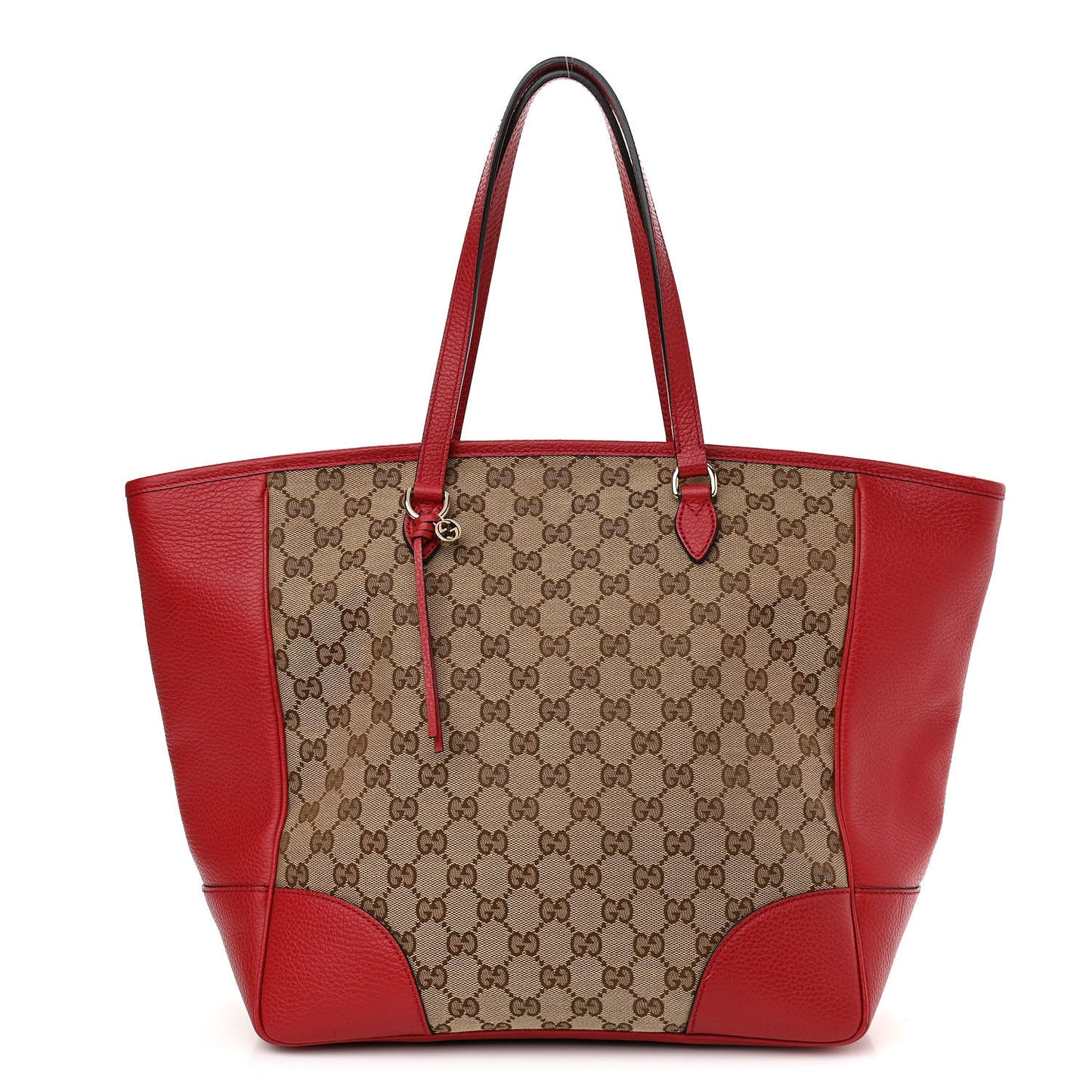 Monogram Bree Zippered Tote Beige Red