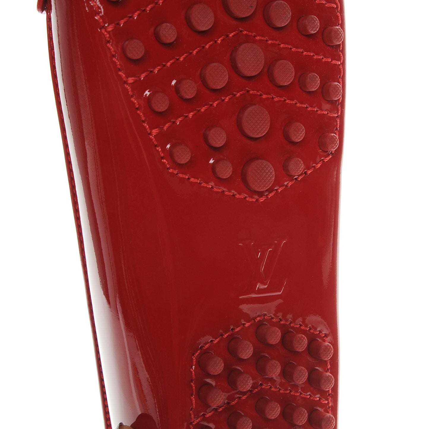 Patent Calfskin Parklane Flat Loafer 38 Rouge