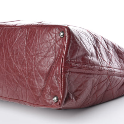 Chanel Aged Calfskin Large Shopping In Moscow Tote Burgundy 7 of 13