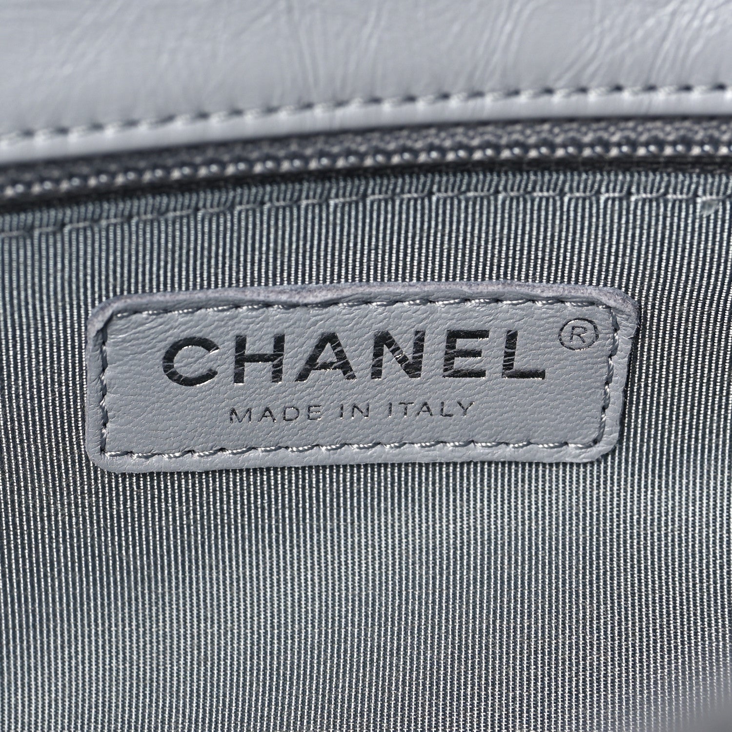 Chanel Crumpled Calfskin Large Chain All Over Flap Grey 5 of 7