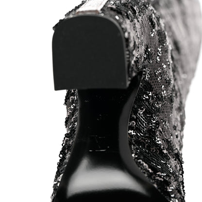 Louis Vuitton Sequin Donna High Boots 37 Black 6 of 9