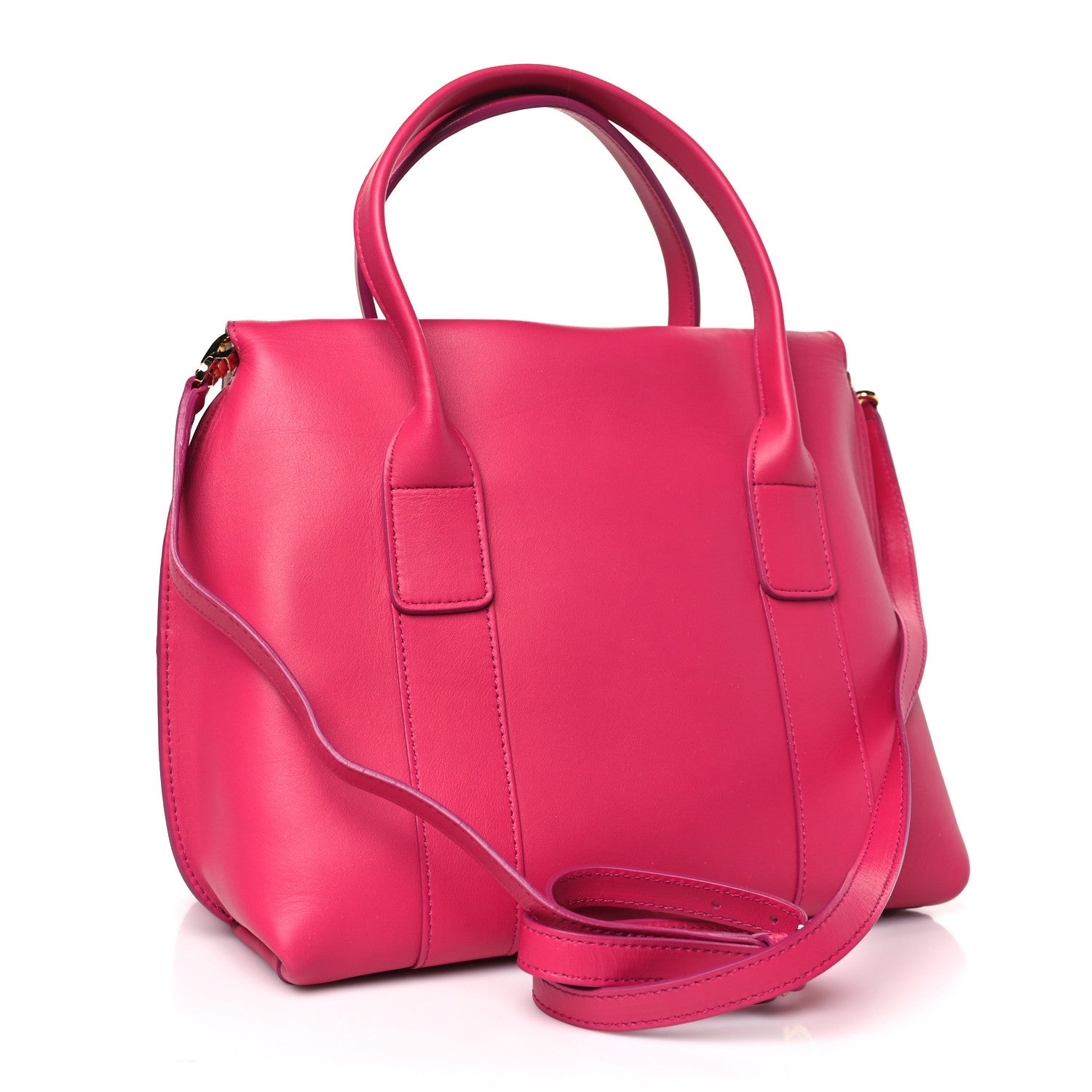 Salvatore Ferragamo Calfskin Large Sookie Satchel Agata Rosa 4 of 10
