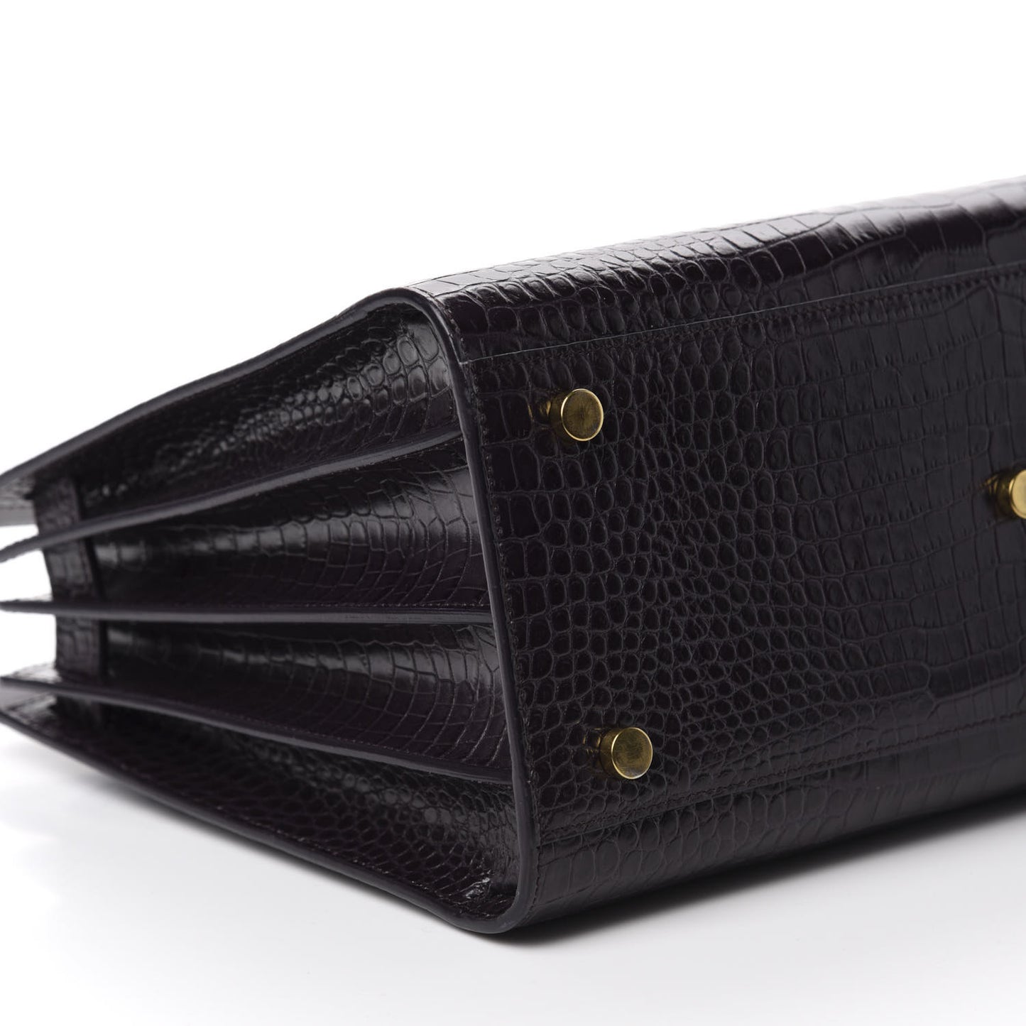 Calfskin Crocodile Embossed Small Sac De Jour Prune