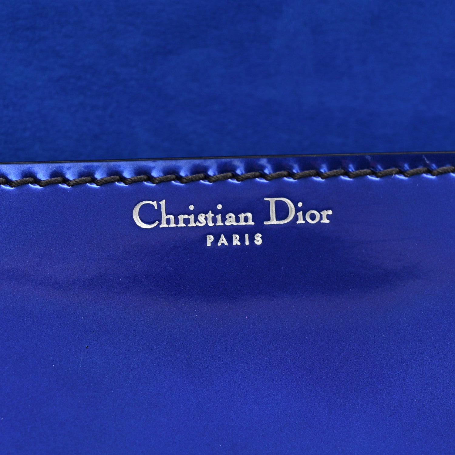 Christian Dior Metallic Patent Crystal Dioraddict Flap Bag Blue 6 of 9