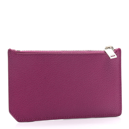 Saint Laurent Grained Calfskin 5 Fragments Zip Pouch Card Holder Pivoine 3 of 8