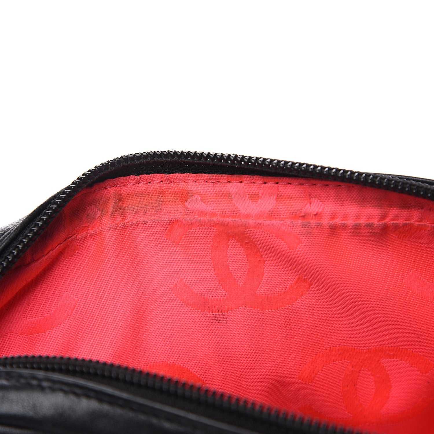 Chanel Calfskin Quilted Cambon Pochette Black White 7 of 13