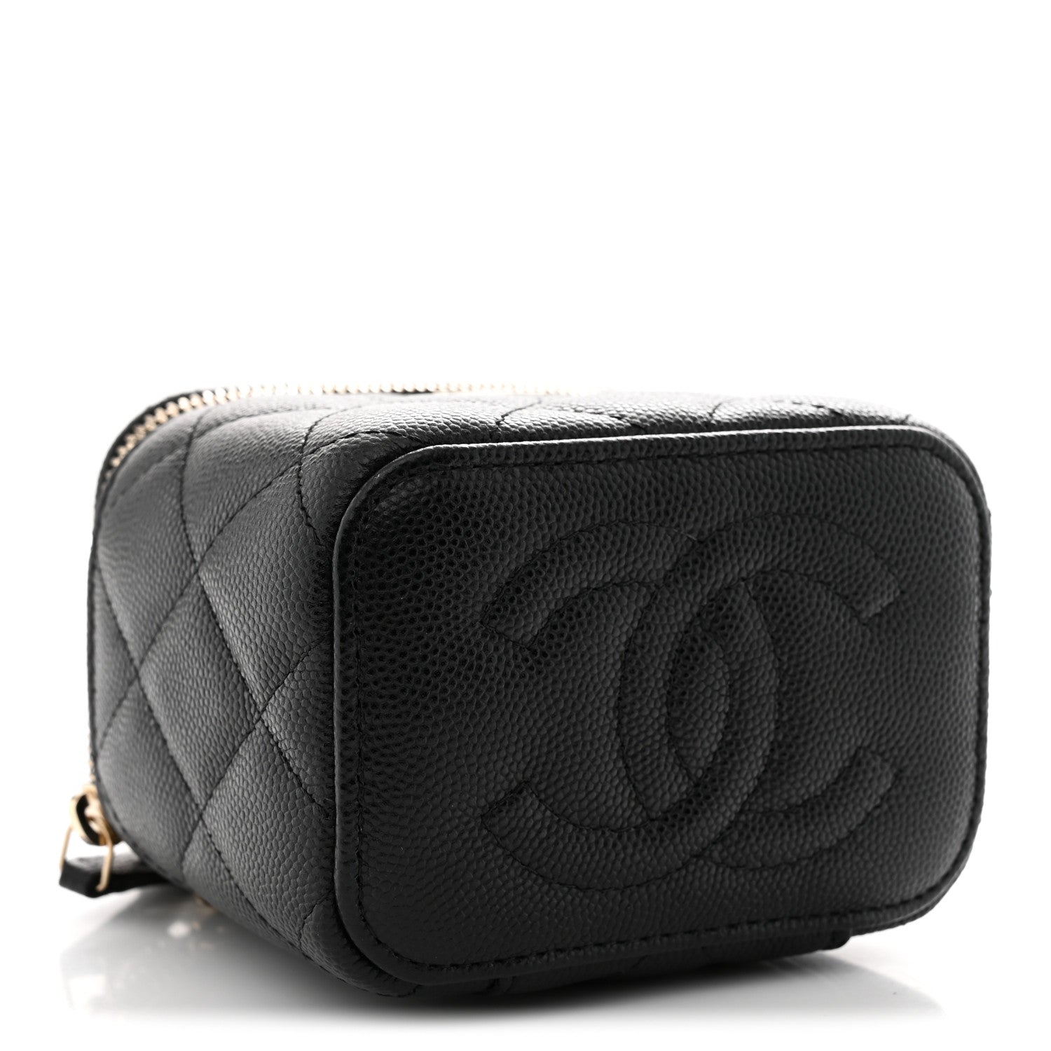 Chanel Caviar Quilted Mini Vanity Case With Chain Black 4 of 11