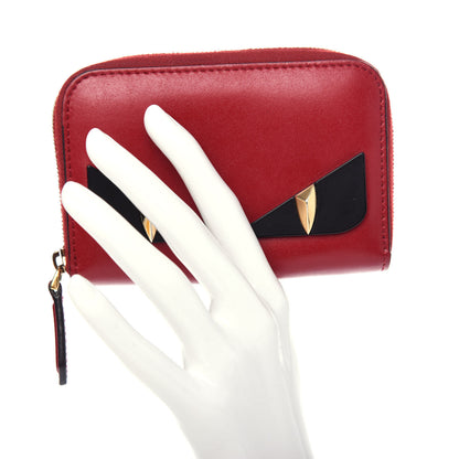 Fendi Vitello Liberty Monster Eyes Mini Zip Around Wallet Fragola 2 of 8