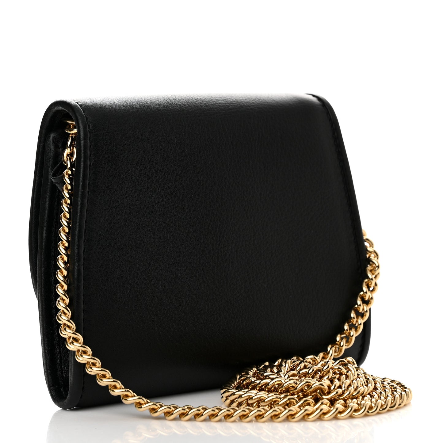 Roxy Calfskin Medium Blondie Chain Wallet Black