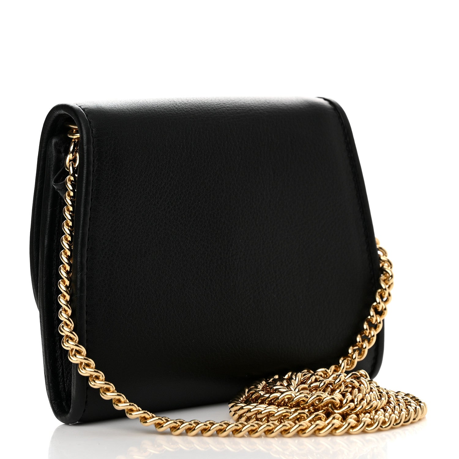 Gucci Roxy Calfskin Medium Blondie Chain Wallet Black 3 of 11