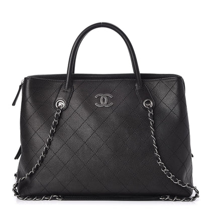Chanel Grained Vegetal Calfskin Urban Shopping Tote Black 1 of 9