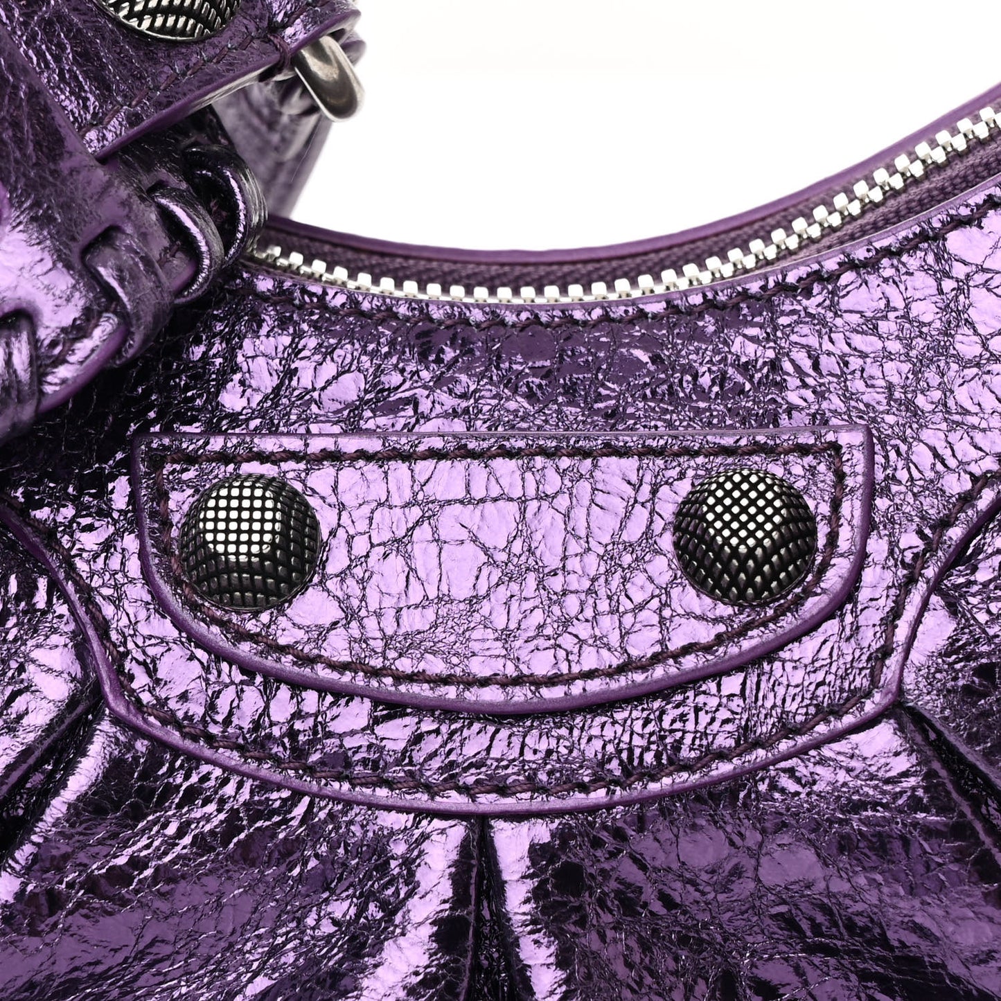 Metallic Agneau Arena Le Cagole Shoulder Bag XS Met Mauve