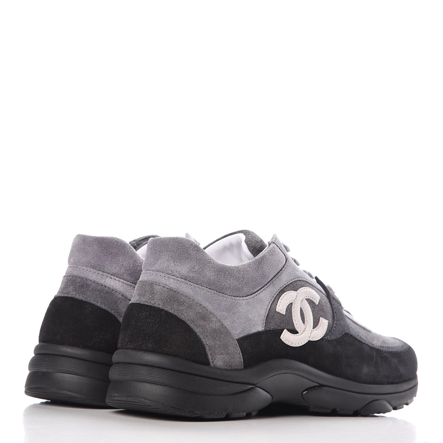 Suede Calfskin CC Sneakers 39 Grey