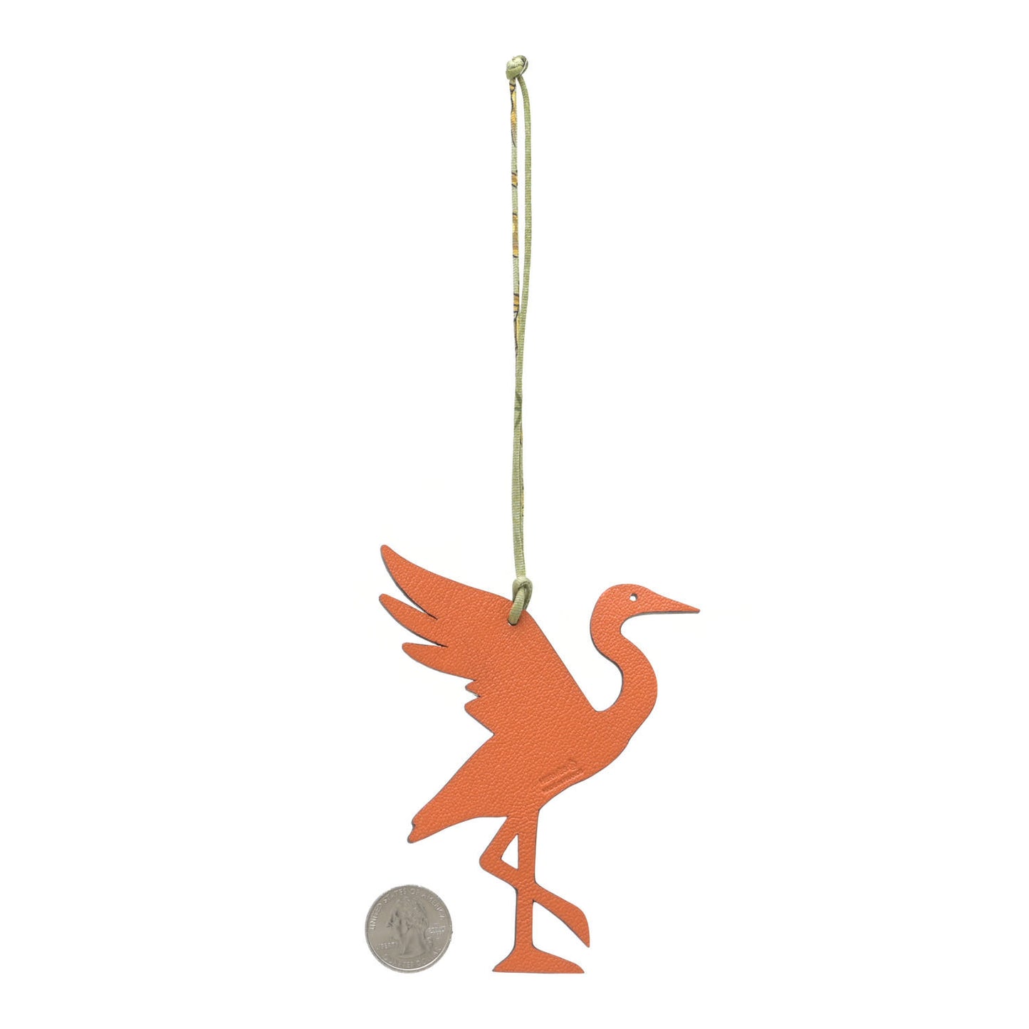 Togo Chevre Mysore Petit H Crane Charm Bleu De Prusse Orange