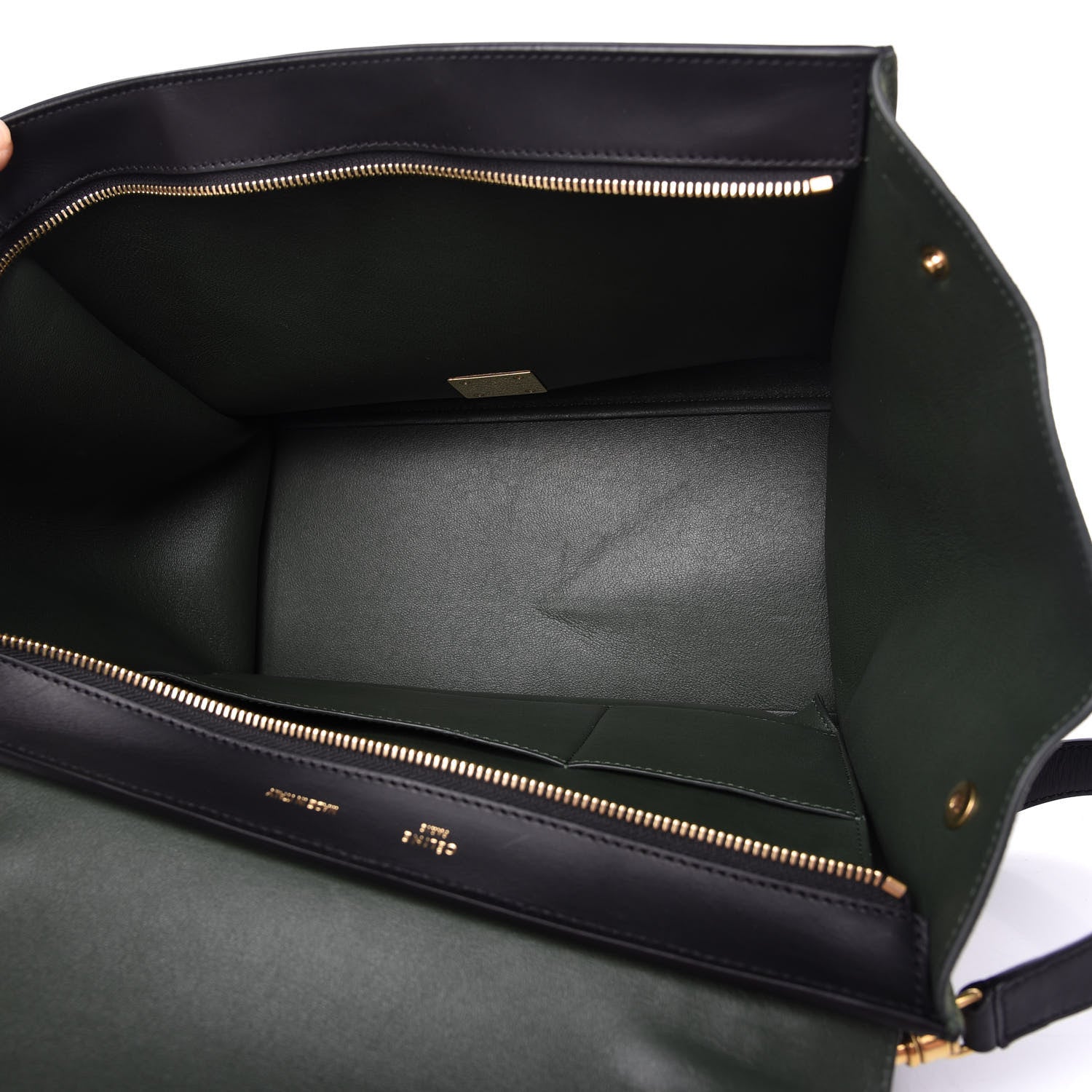 Celine Natural Calfskin Suede Medium Trapeze Black Olive 5 of 9