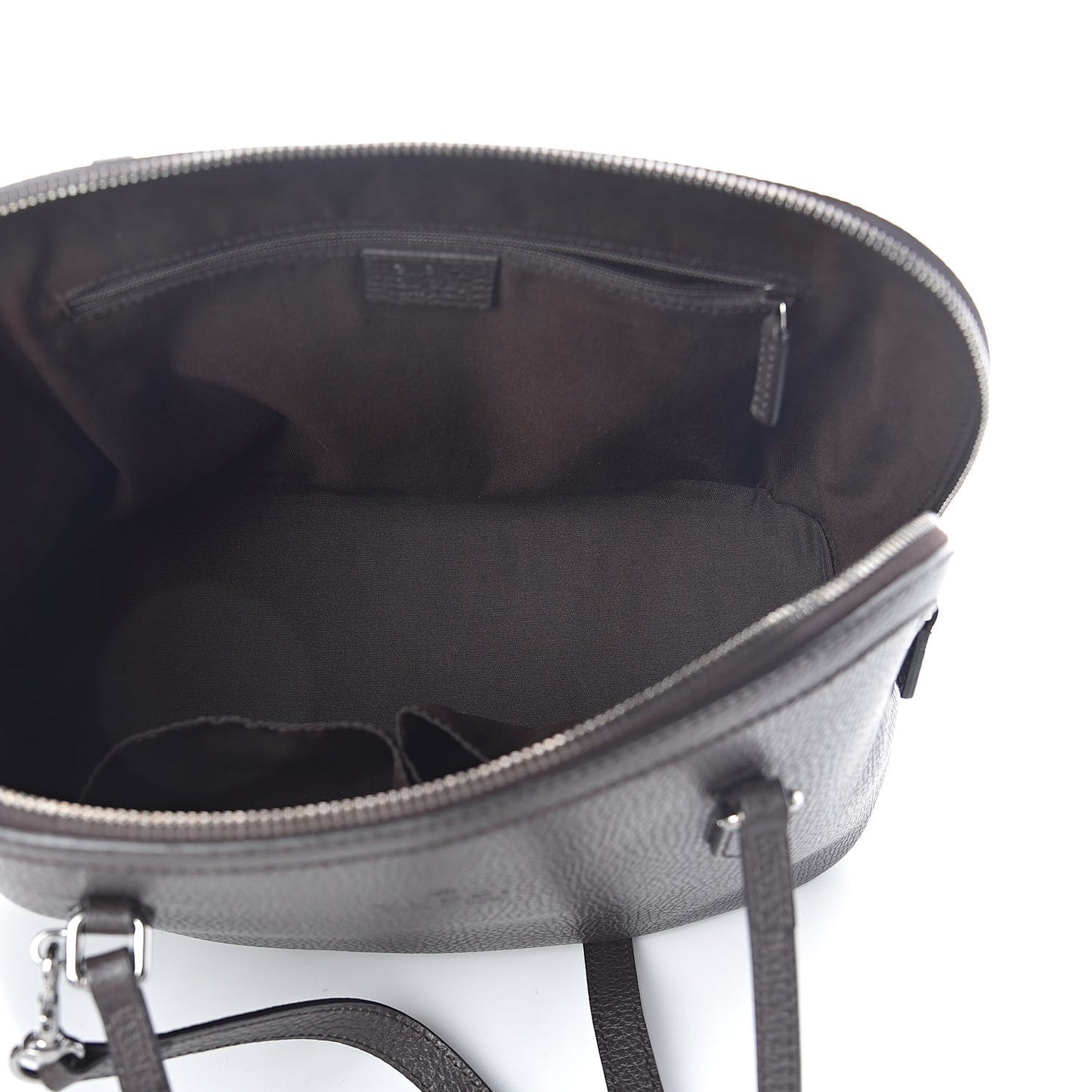 Calfskin Medium Dome Bag Dark Brown