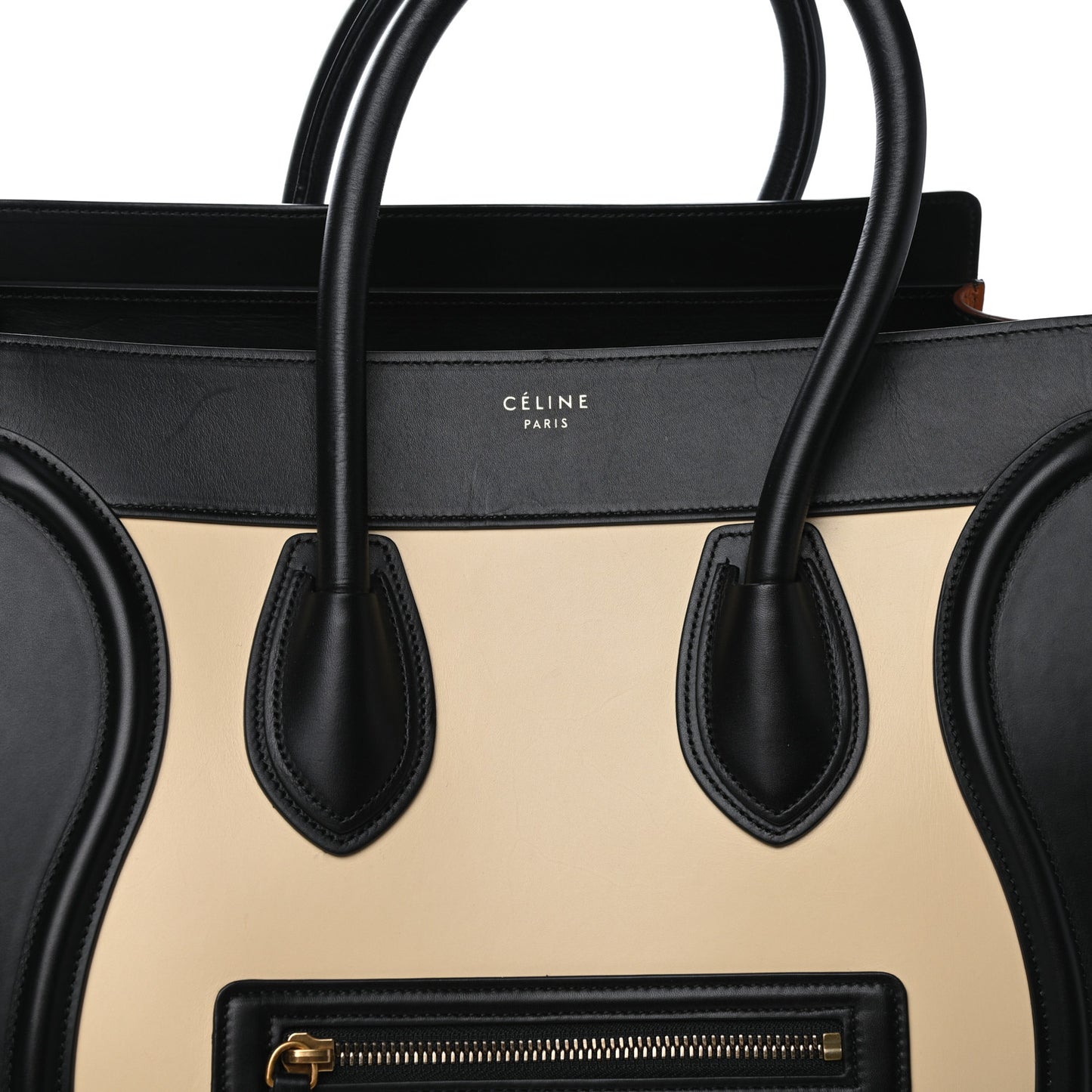 Satin Calfskin Suede Mini Tri-Color Luggage Seashell