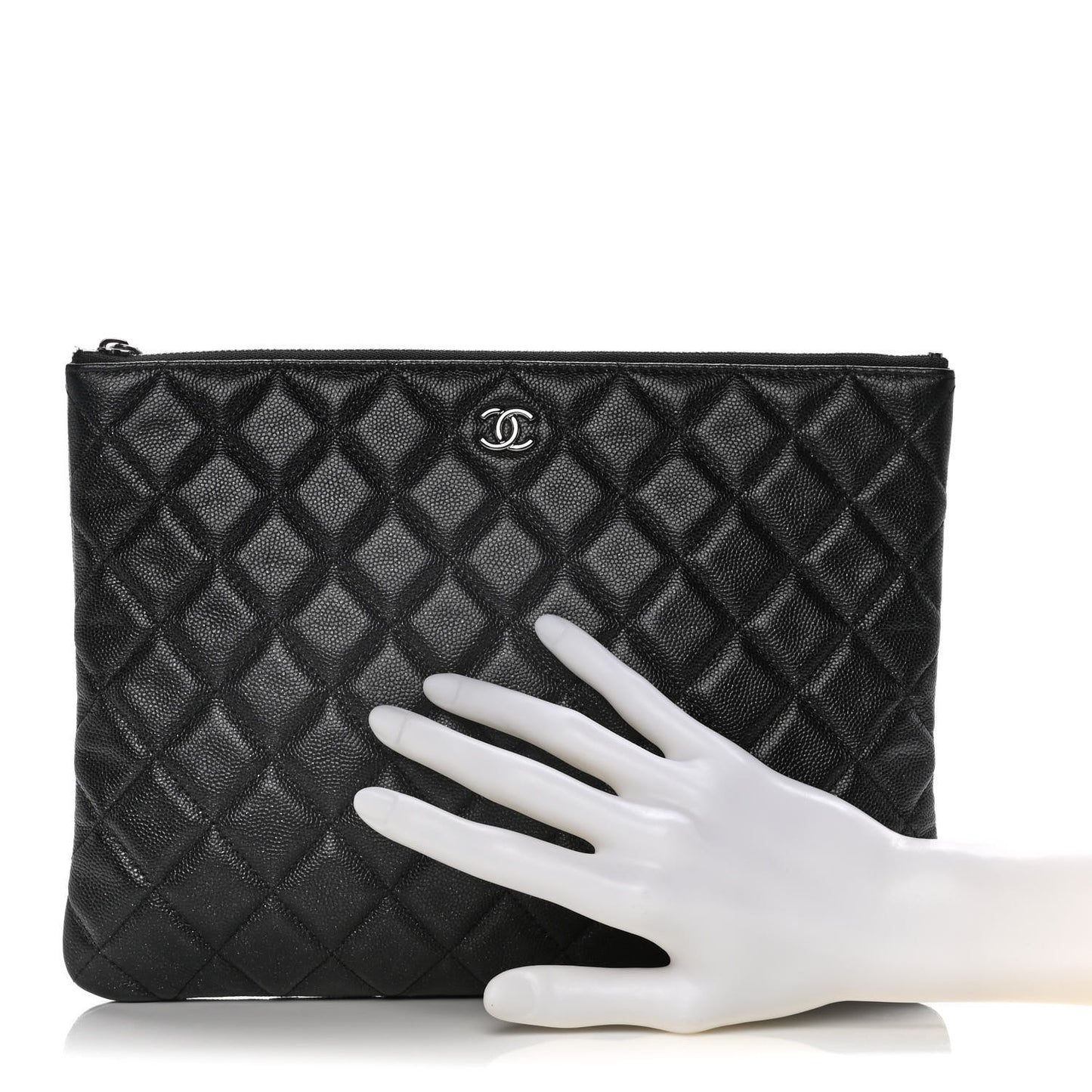 Caviar Quilted Medium Cosmetic Case Black
