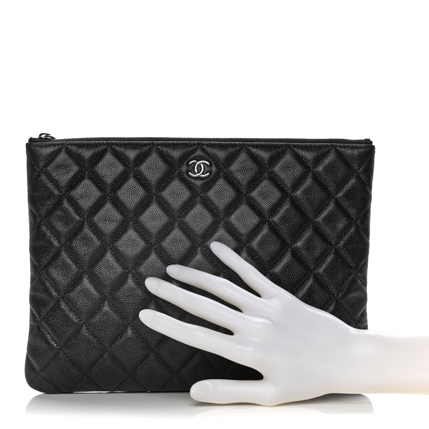 Chanel Caviar Quilted Medium Cosmetic Case Black 2 of 11