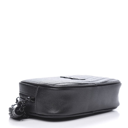 Saint Laurent Grain De Poudre Matelasse Monogram Mini Lou Camera Bag Black 4 of 9
