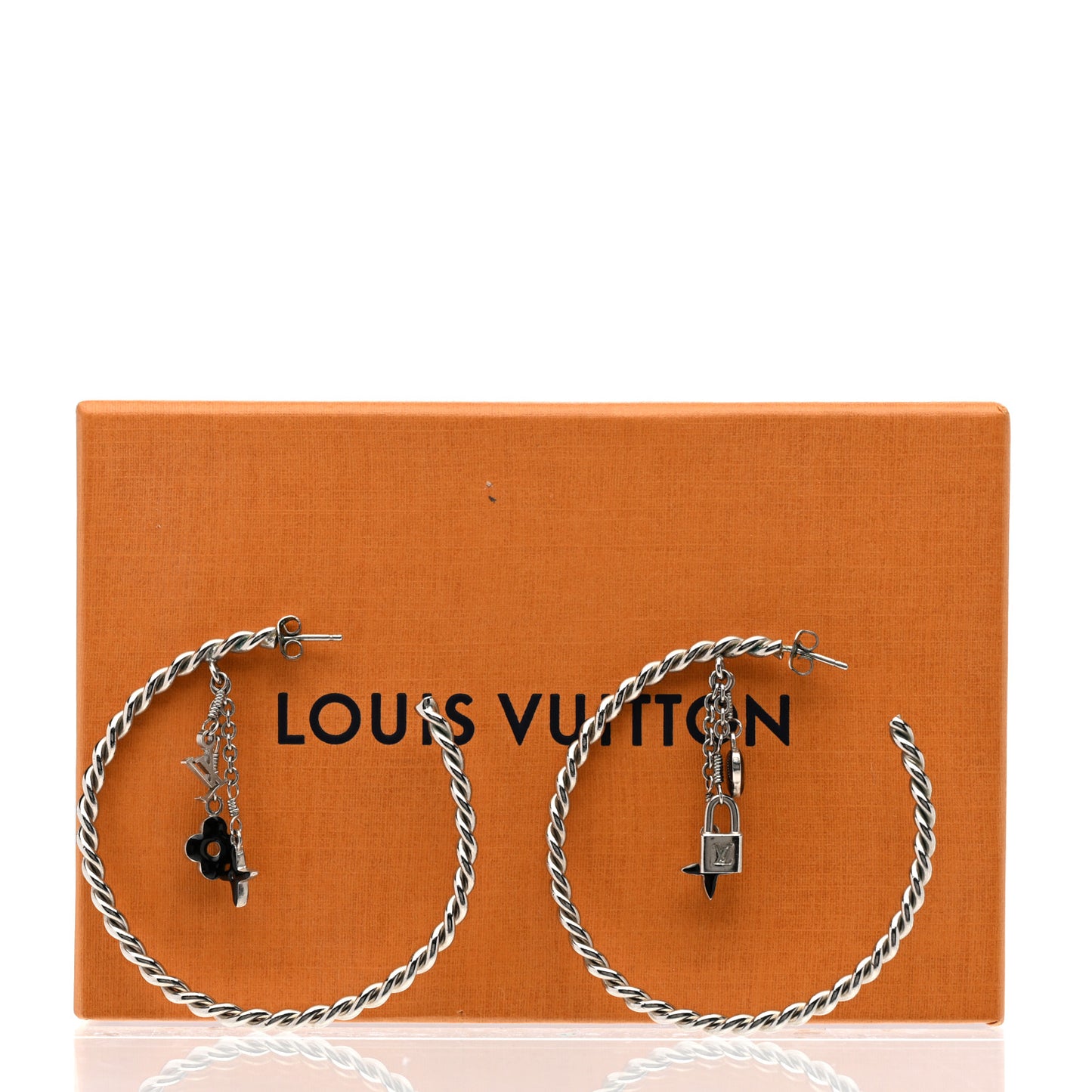 Sweet Monogram Creole Hoop Earrings Silver