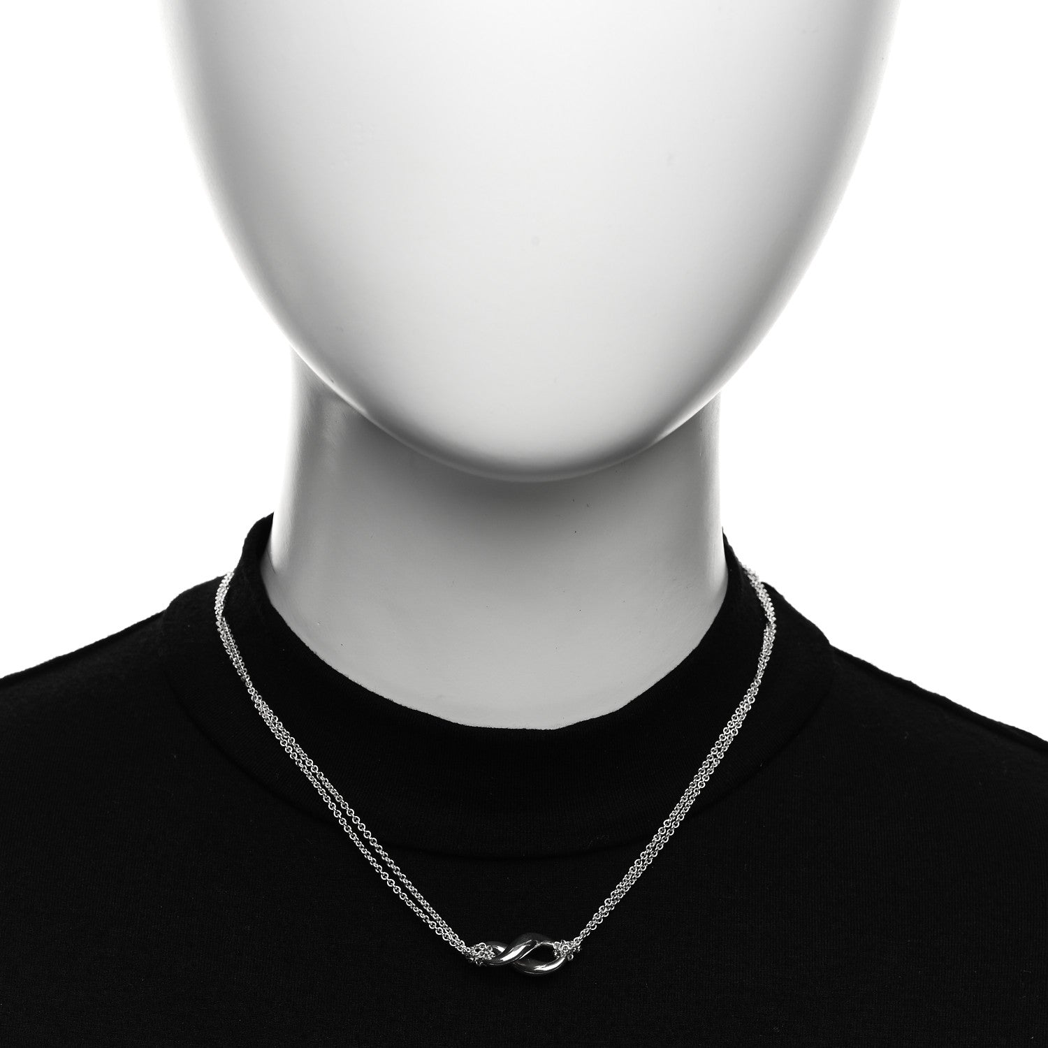 Tiffany Sterling Silver Figure 8 Pendant Necklace 2 of 5