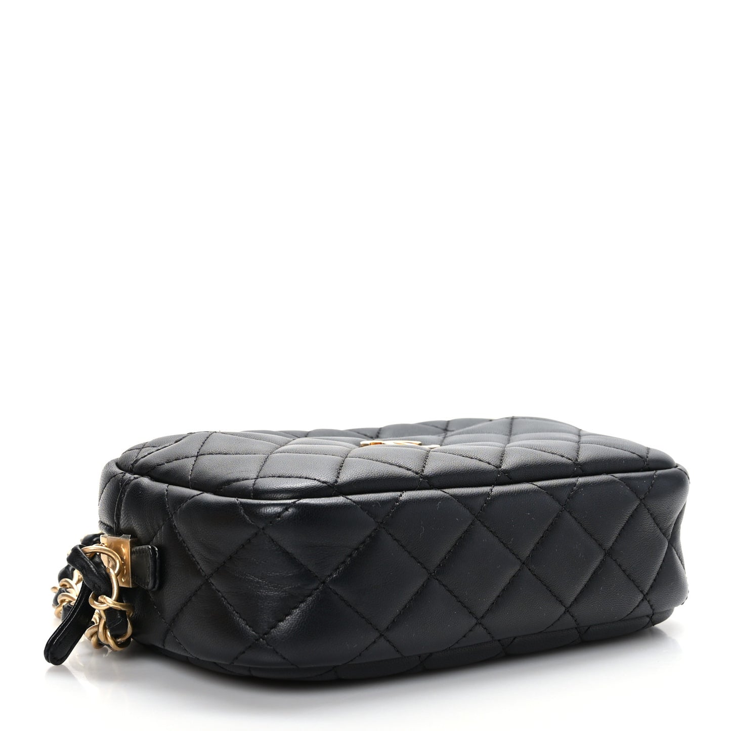 Lambskin Quilted Small Timeless Camera Case Black
