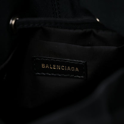 Balenciaga Recycled Sport Nylon Logo Embroidered Wheel Drawstring Bucket Bag XS Black 6 of 10